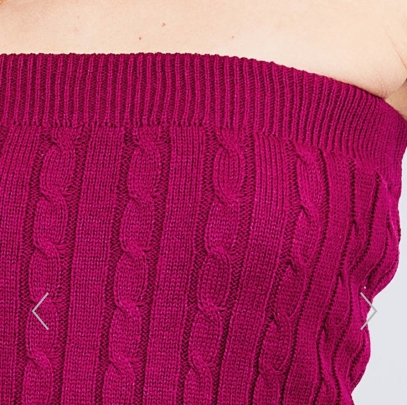 đź’ĄCable Knit Crop Tube Top - Picture 3 of 4